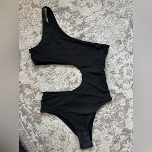 Black One Piece Cut Out Swim Suit